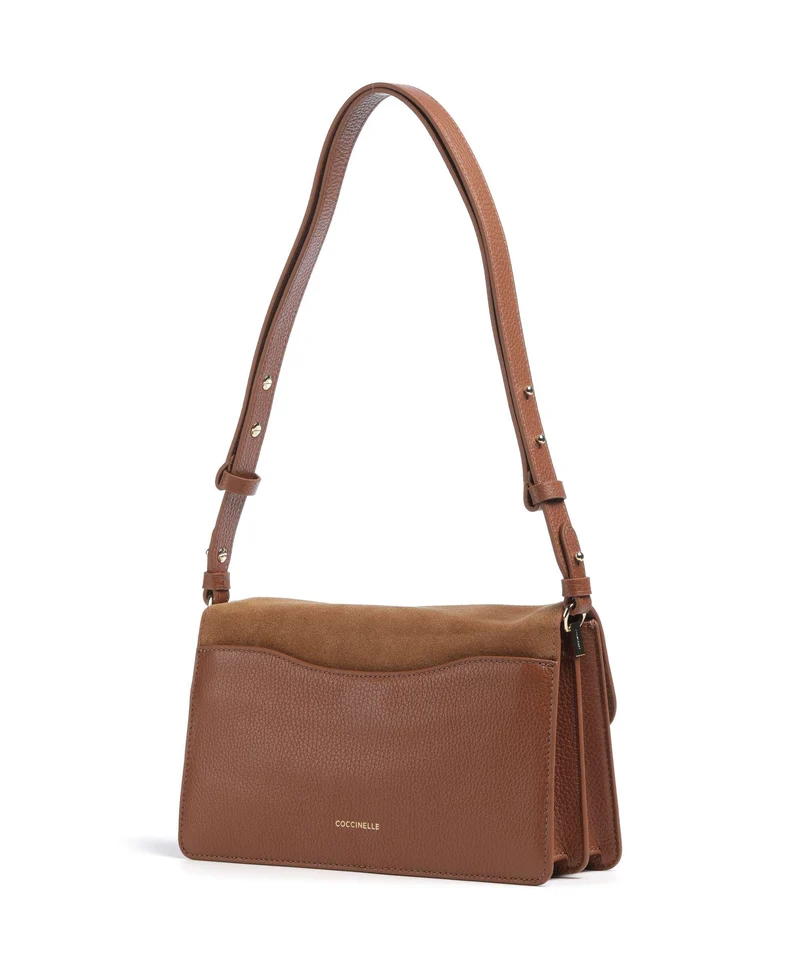 Coccinelle C-Me Softy Suede Sac porté épaule cognac