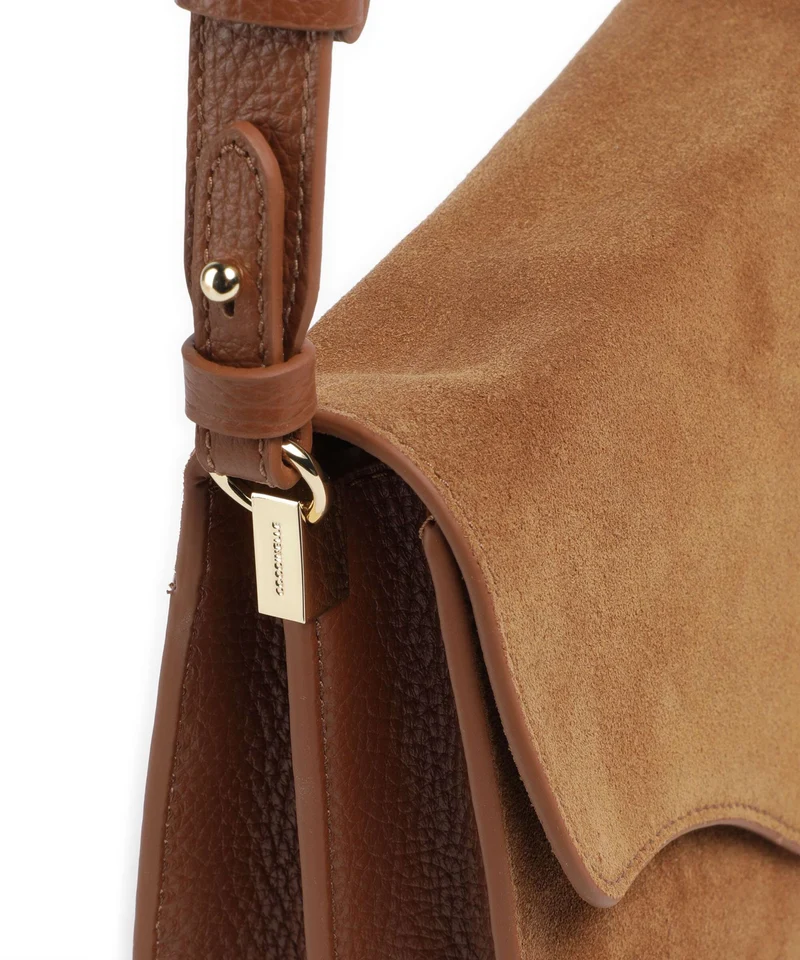 Coccinelle C-Me Softy Suede Sac porté épaule cognac