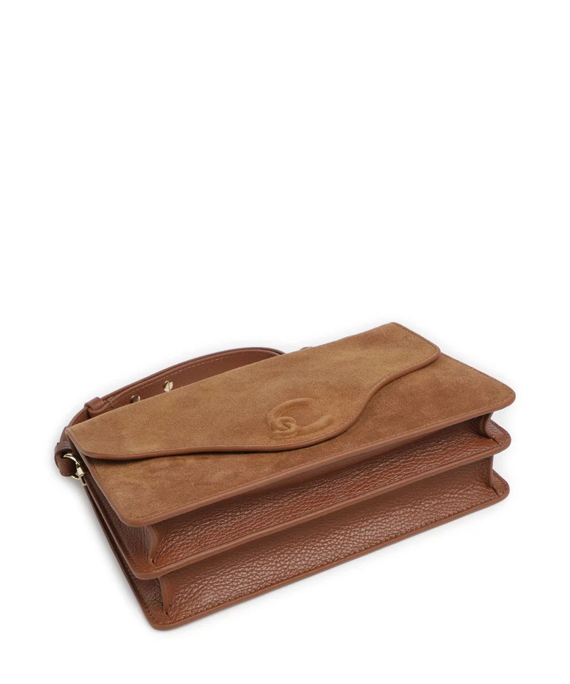 Coccinelle C-Me Softy Suede Sac porté épaule cognac