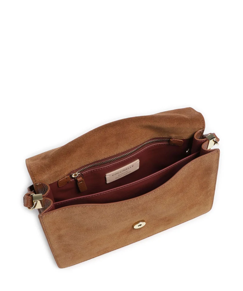 Coccinelle C-Me Softy Suede Sac porté épaule cognac