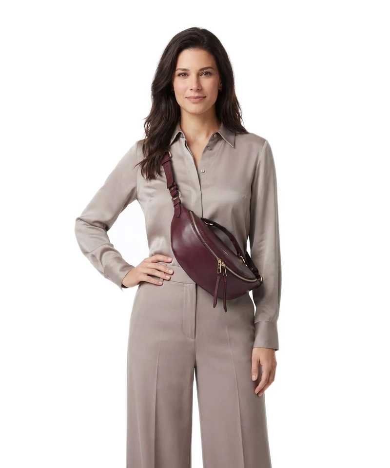 Lancel Origami S Sac bandoulière cassis