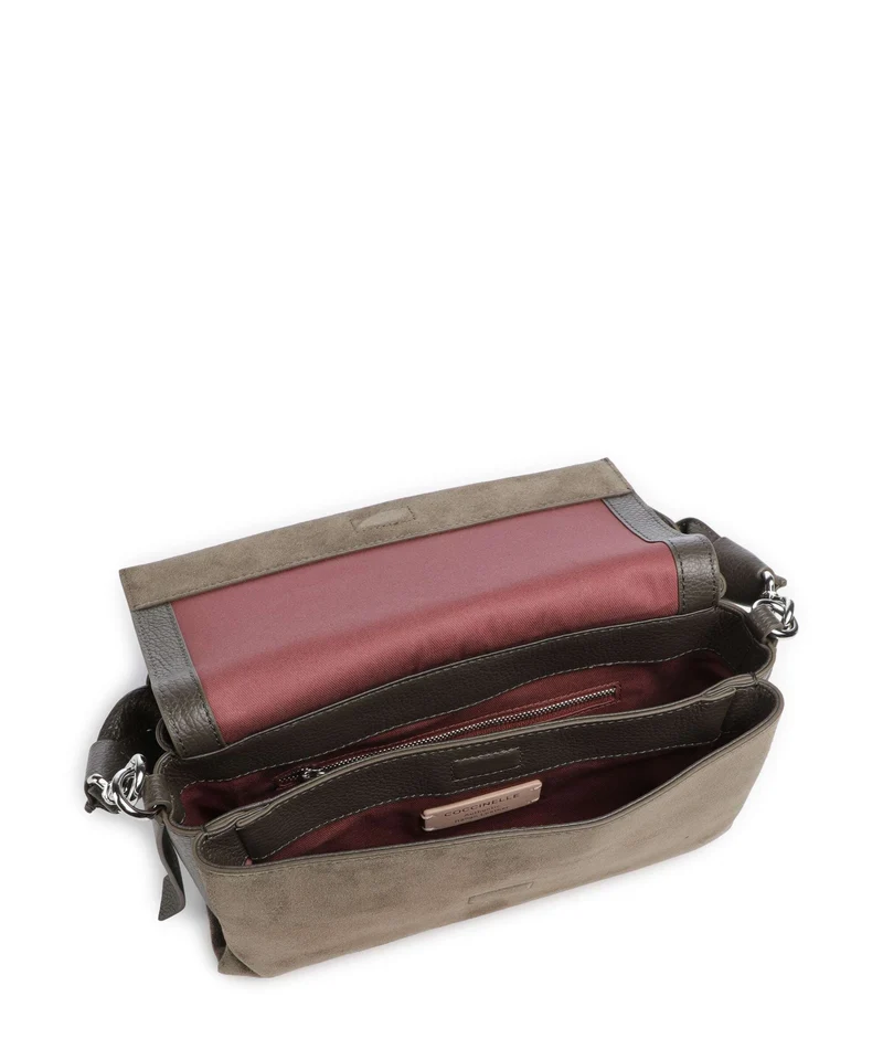 Coccinelle Boheme Suede Sac porté épaule fango