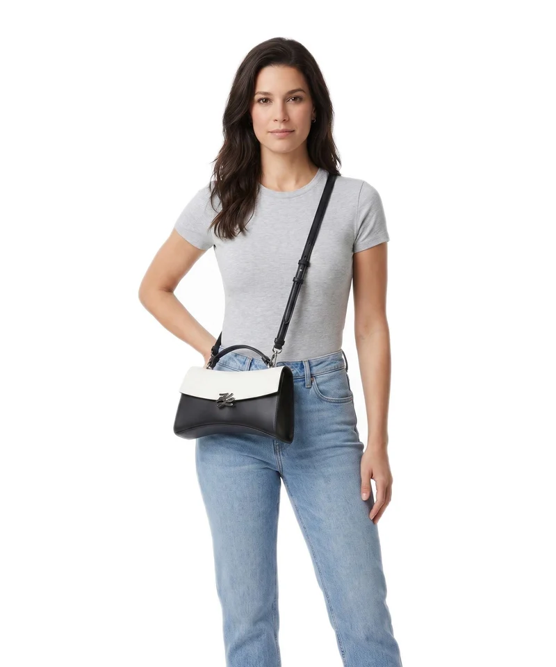 Karl Lagerfeld K/Autograph Twist Sac bandoulière black/white