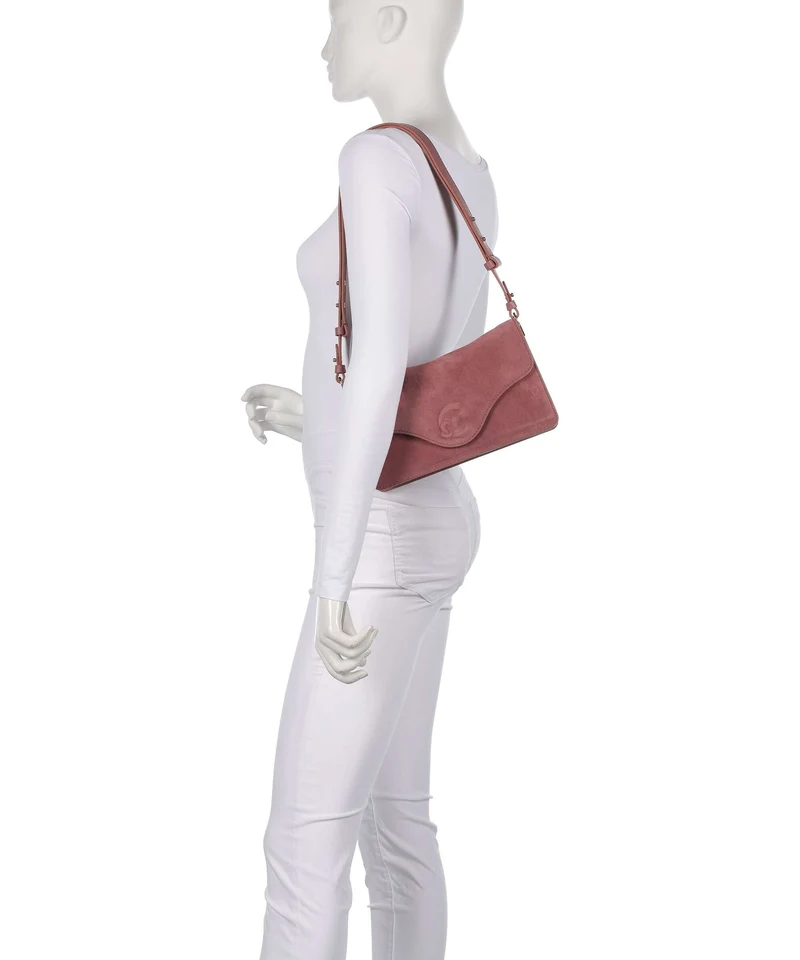 Coccinelle C-Me Softy Suede Sac porté épaule winter rose