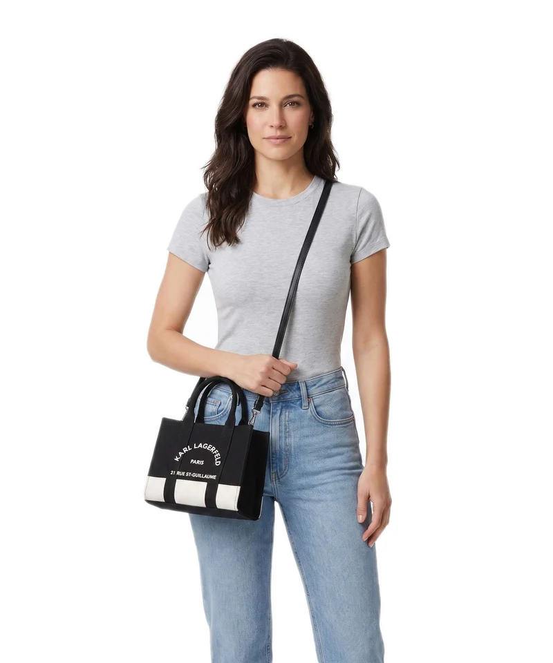 Karl Lagerfeld K/Rue St Guillaume Medium Sac à main cannoli cream/black