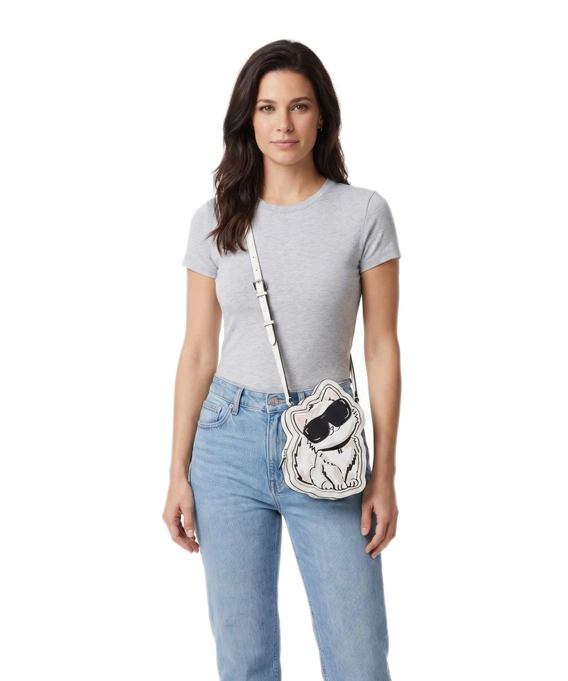 Karl Lagerfeld Ikon Choupette Sac bandoulière off white