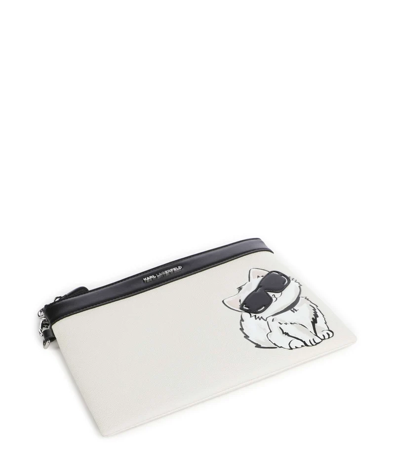 Karl Lagerfeld Ikon Choupette Sac de poignet off white