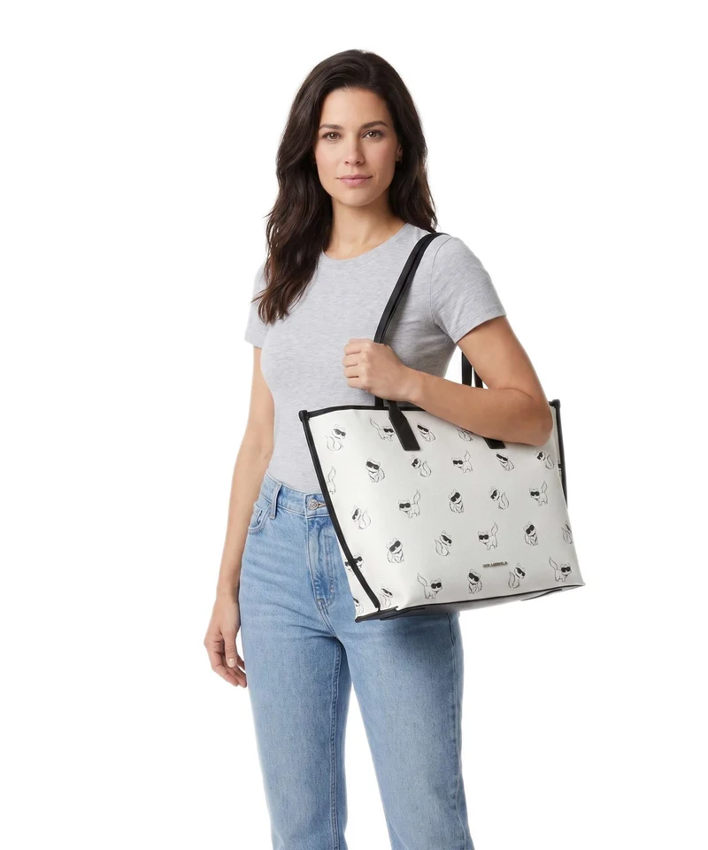 Karl Lagerfeld Ikon Choupette Cabas off white
