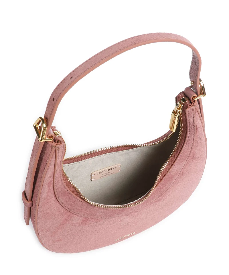 Coccinelle Whisper Suede Sac porté épaule winter rose