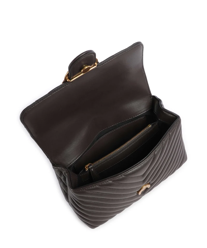 Pinko Love Lady Puff Mini Sac à main marrone marasca/antique gold