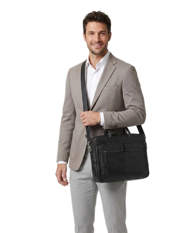 The Chesterfield Brand Wax Pull Up Cow Tacama Sac d'ordinateur black