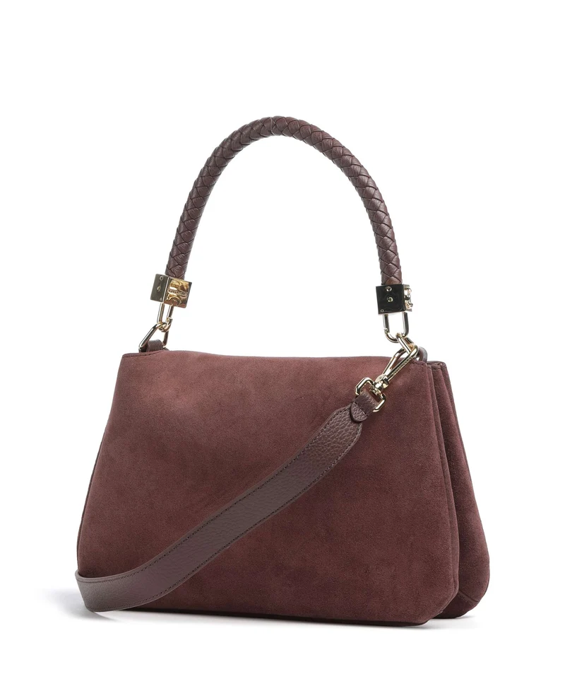 Coccinelle Tiggy Suede Sac porté épaule berry