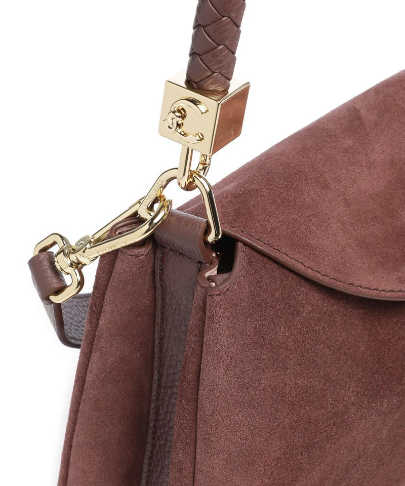 Coccinelle Tiggy Suede Sac porté épaule berry