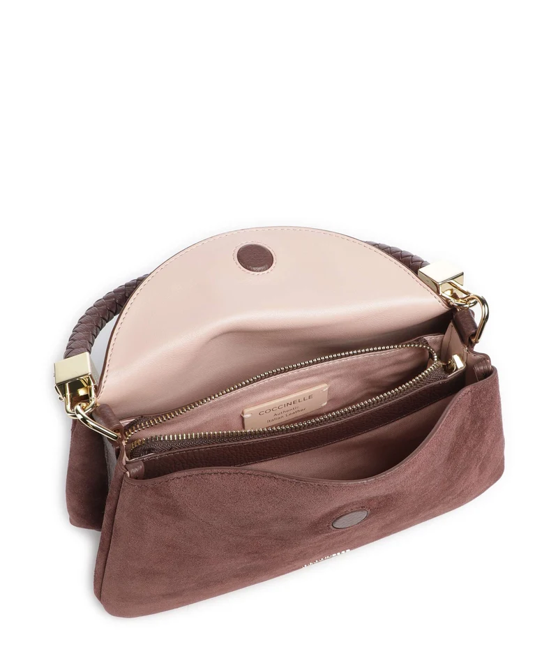 Coccinelle Tiggy Suede Sac porté épaule berry