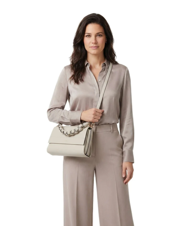 Coccinelle Boheme Grana Double Sac porté épaule eucalipto/fango