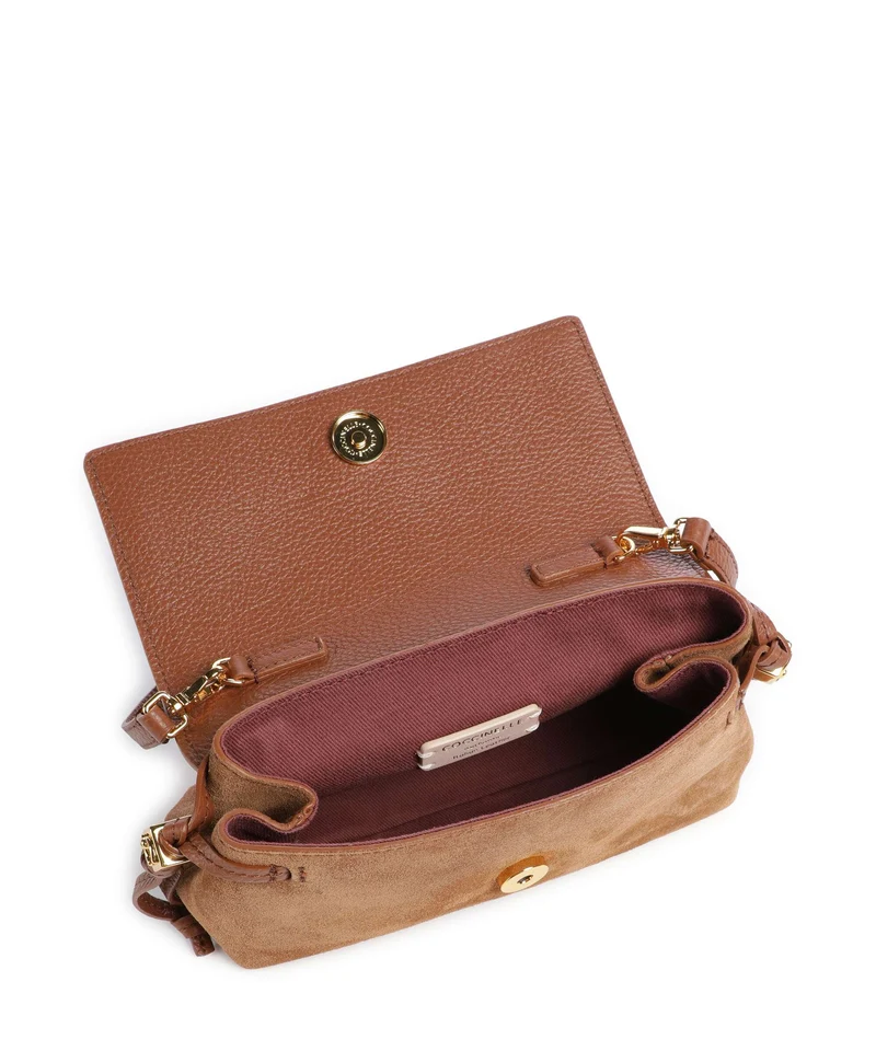 Coccinelle Thess Suede Sac bandoulière cognac