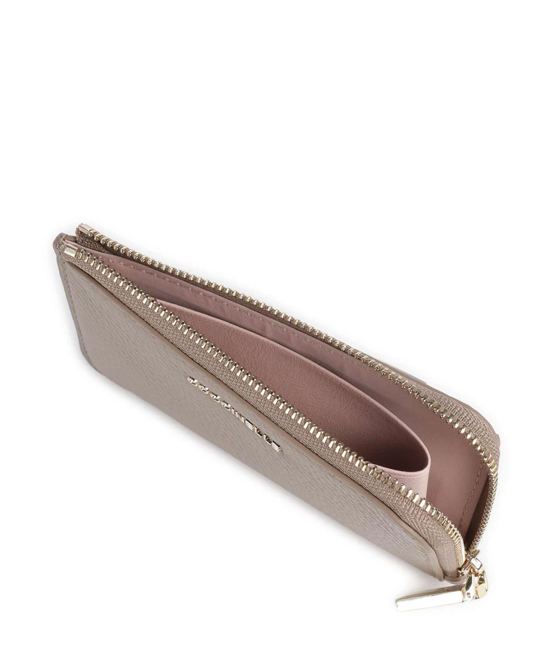 Coccinelle Metallic Soft Étui à cartes crédit warm taupe