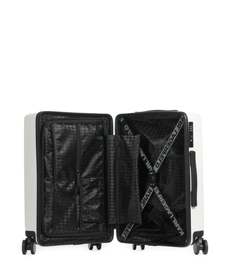 Karl Lagerfeld Ikon Choupette Valise 4 roues off white