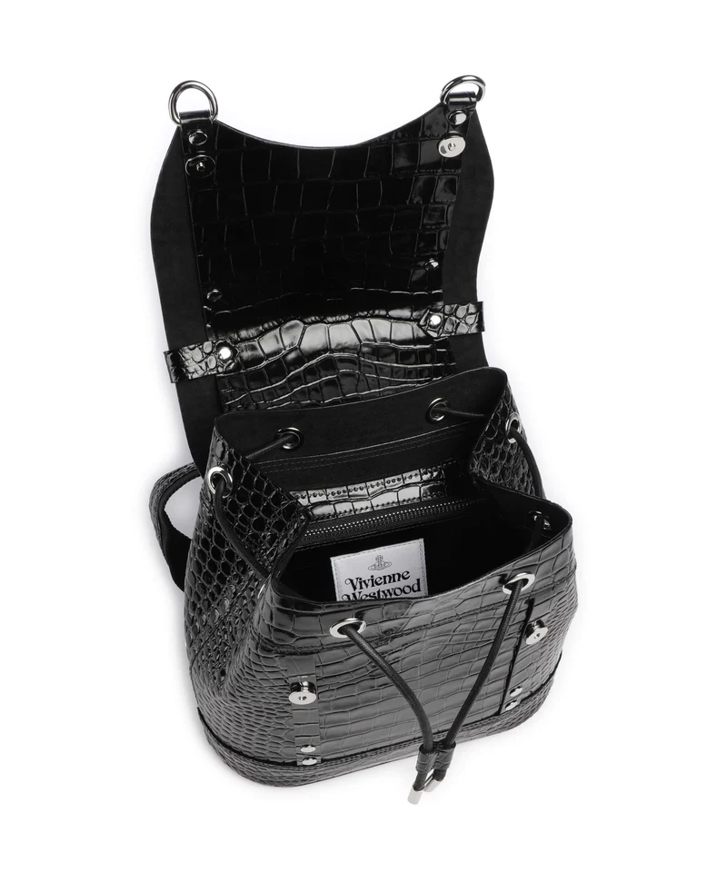 Vivienne Westwood Max Embossed Croc Small Sac à dos black