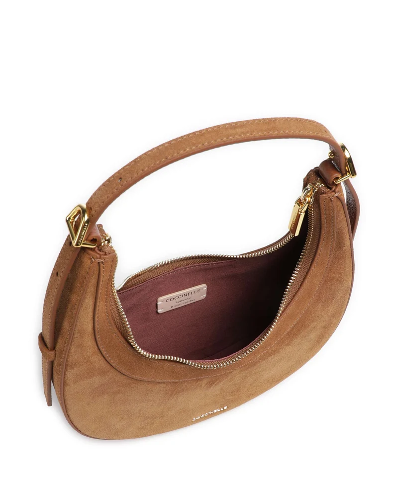 Coccinelle Whisper Suede Sac porté épaule cognac
