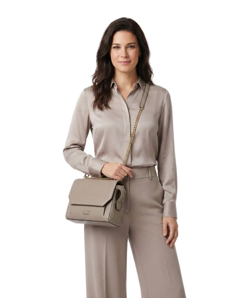 Lancel Ninon M Sac porté épaule pebble