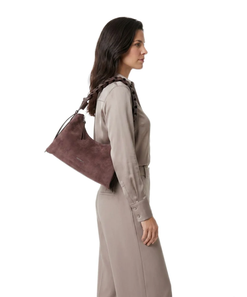 Coccinelle Boheme Suede Sac porté épaule berry