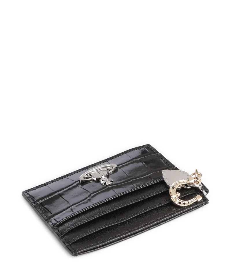 Vivienne Westwood Embossed Croc Étui à cartes crédit black