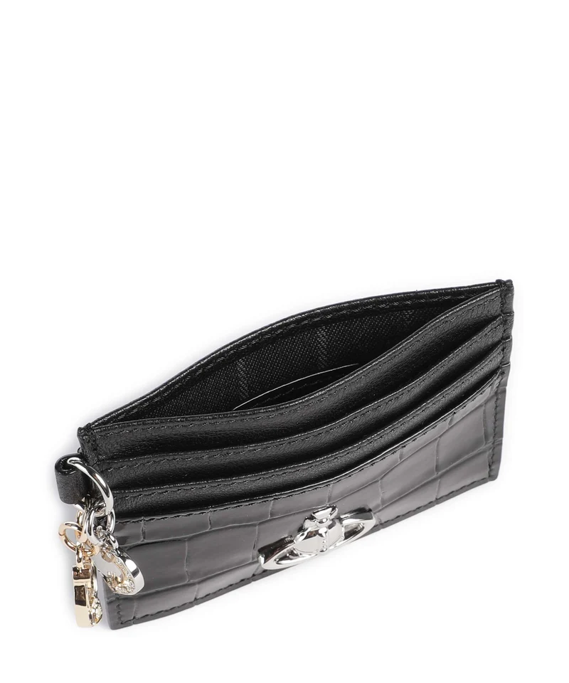 Vivienne Westwood Embossed Croc Étui à cartes crédit black
