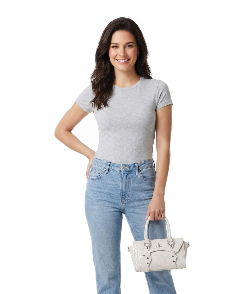 Vivienne Westwood Bettina Embossed Croc Mini Sac à main pearl white