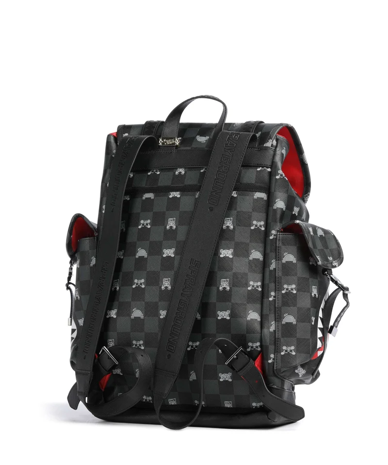 Sprayground Gray Peeking Character Check Monte Carlo Sac à dos black/gray
