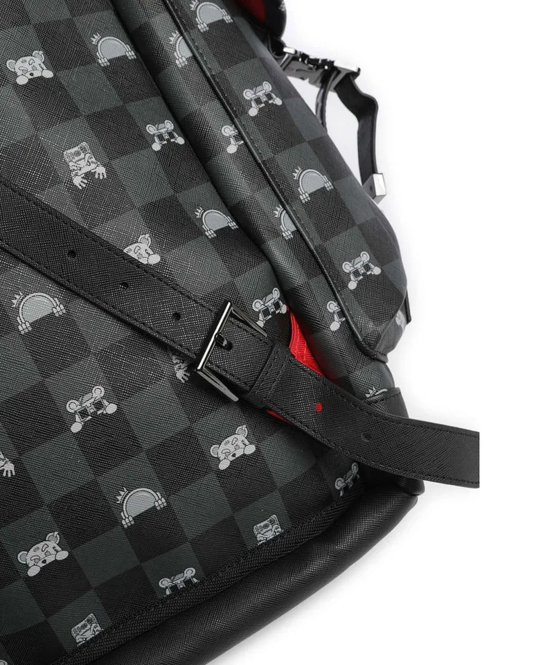 Sprayground Gray Peeking Character Check Monte Carlo Sac à dos black/gray