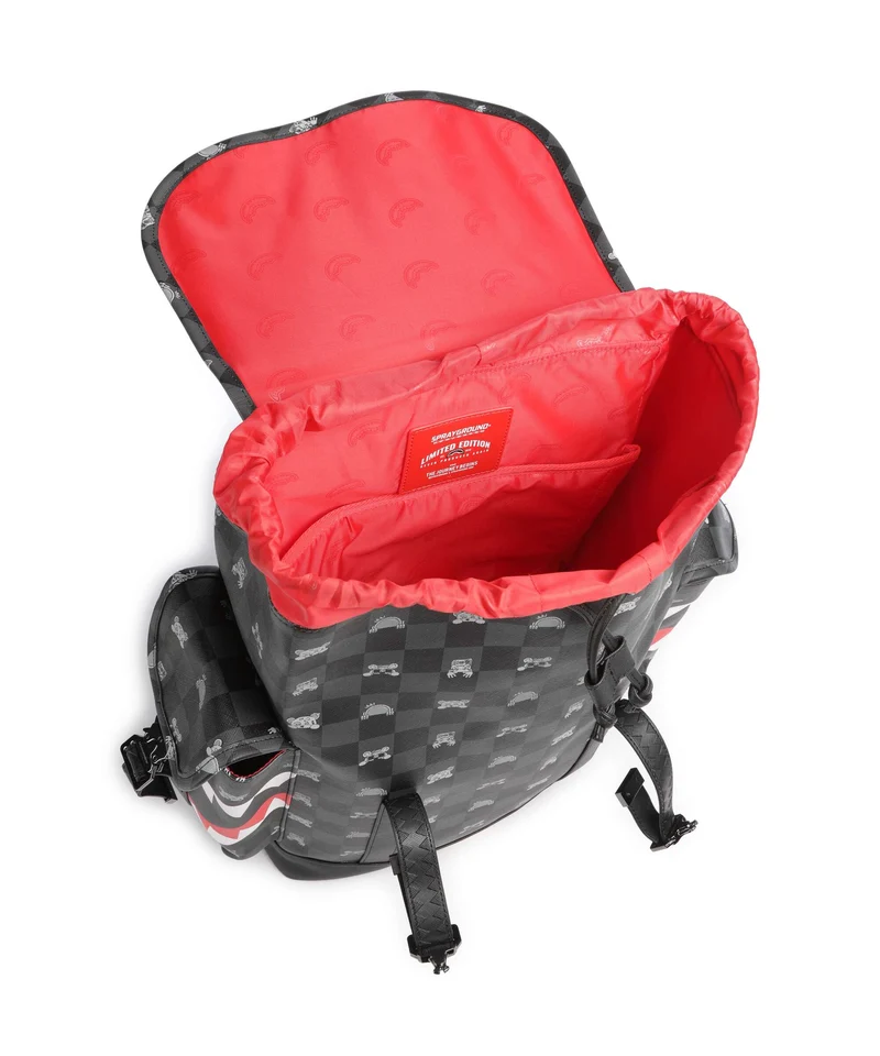 Sprayground Gray Peeking Character Check Monte Carlo Sac à dos black/gray