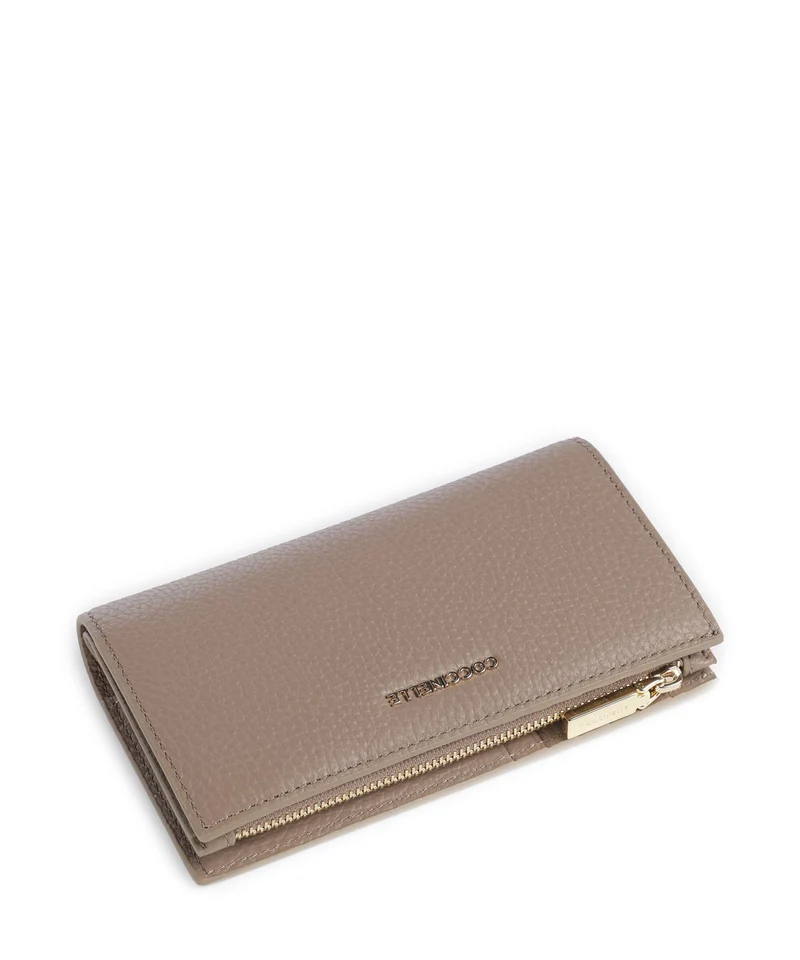Coccinelle Metallic Soft Portefeuille warm taupe