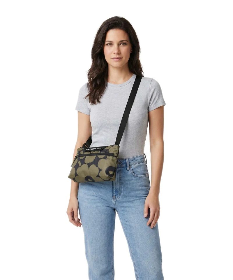 Marimekko Neat S Unikko Sac bandoulière olive green/dark blue