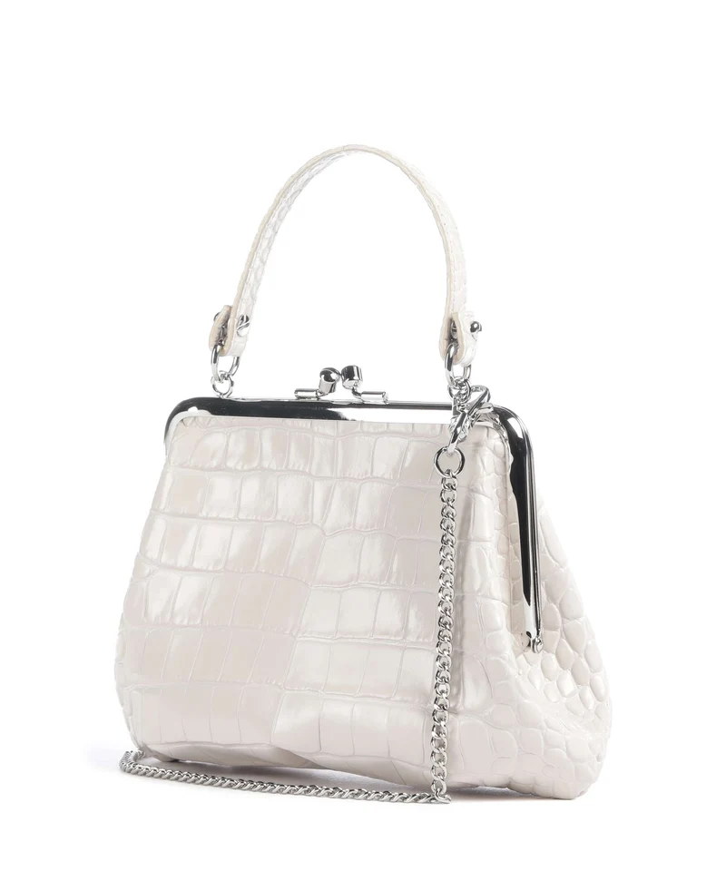 Vivienne Westwood Granny Frame Embossed Croc Sac à main pearl white