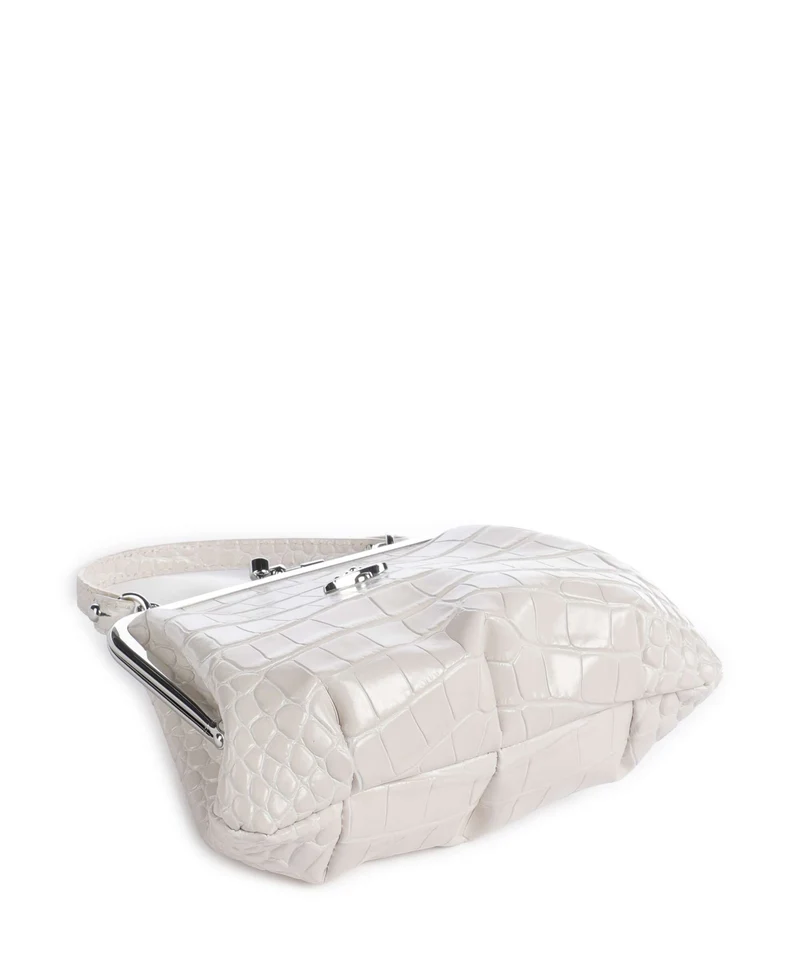 Vivienne Westwood Granny Frame Embossed Croc Sac à main pearl white