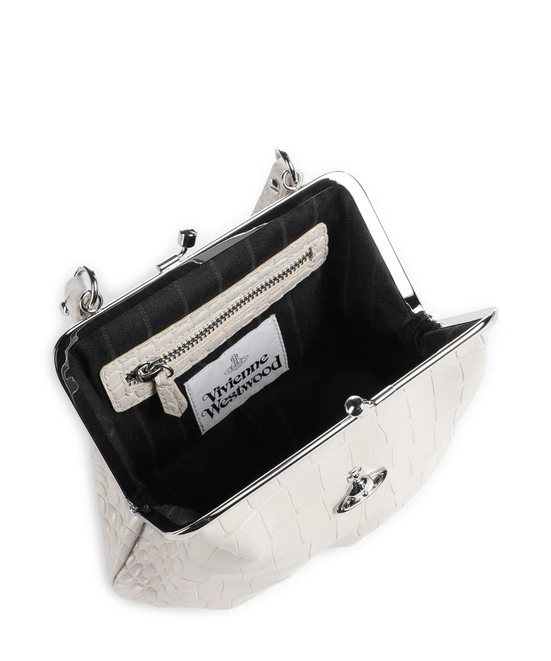 Vivienne Westwood Granny Frame Embossed Croc Sac à main pearl white