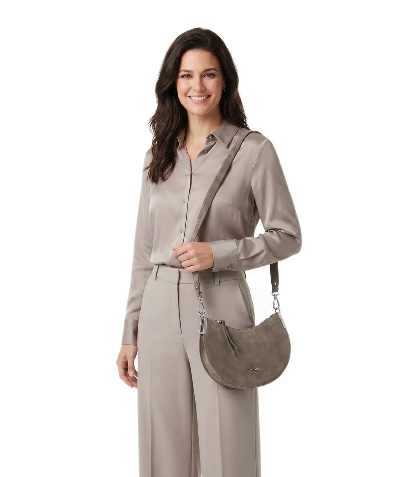 Coccinelle Sunup Suede Sac porté épaule fango