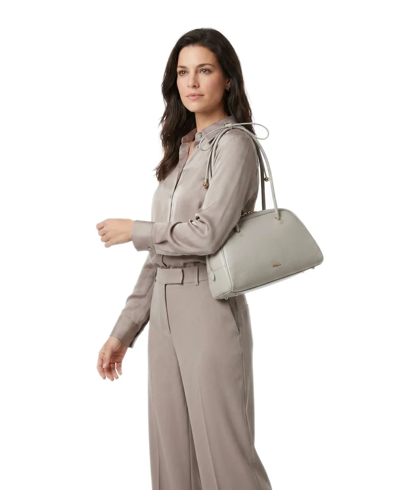 Furla Poppy M Sac porté épaule stone gray