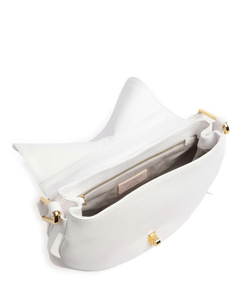 Coccinelle Magie Soft Sac porté épaule brillant white