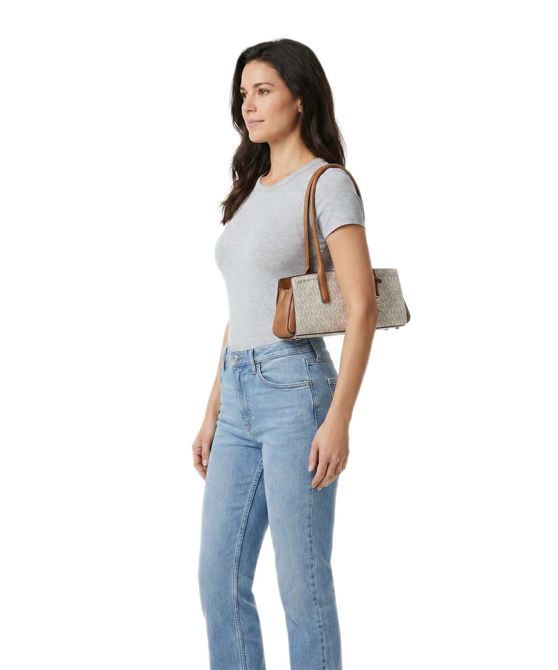 Michael Kors Laila Small Sac porté épaule vanilla/acorn