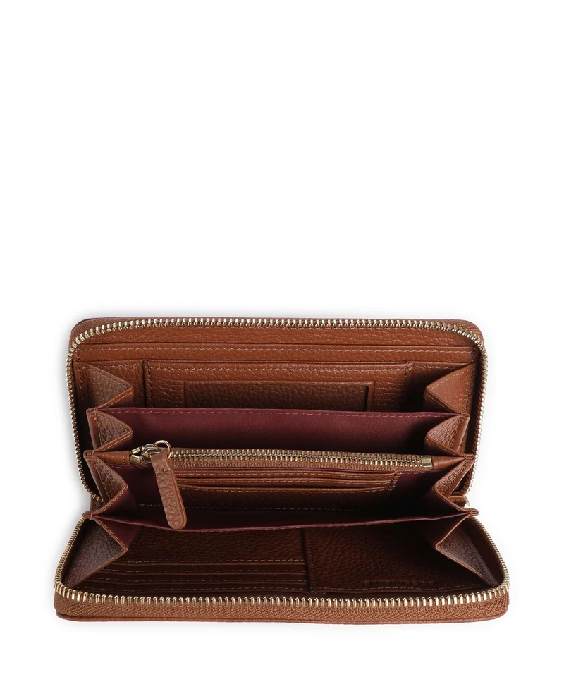Coccinelle Metallic Portefeuille cognac