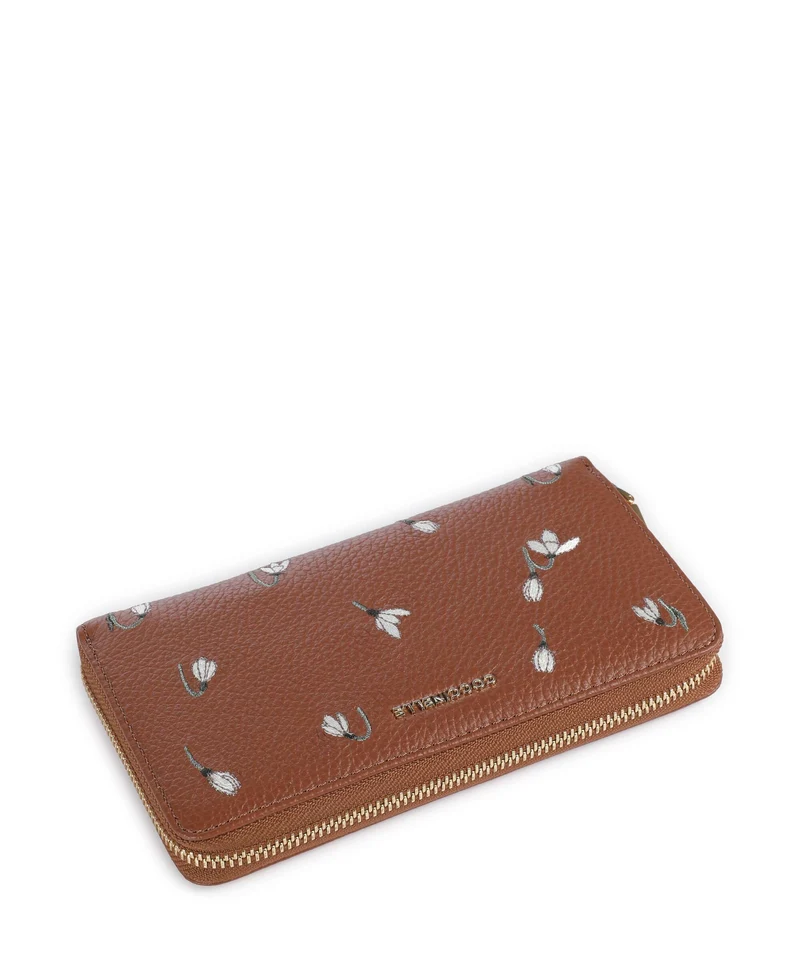 Coccinelle Metallic Portefeuille cognac