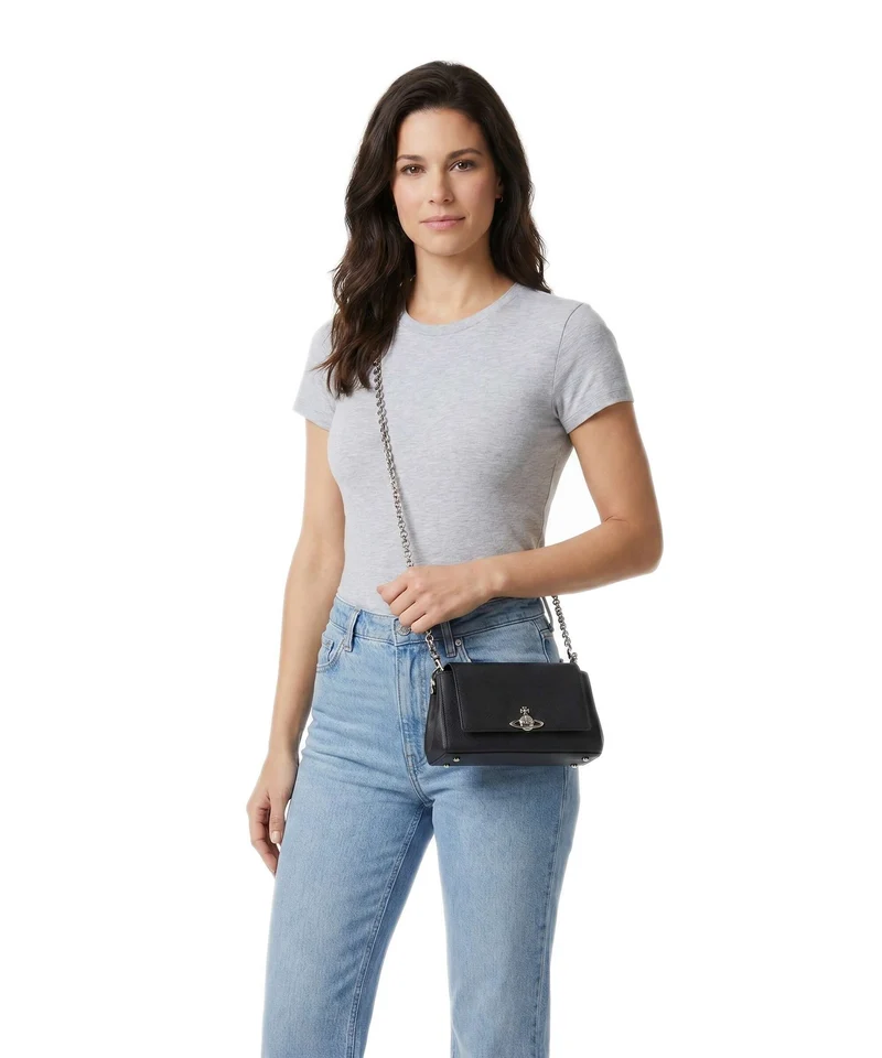 Vivienne Westwood Hazel Saffiano Plain Small Sac porté épaule black