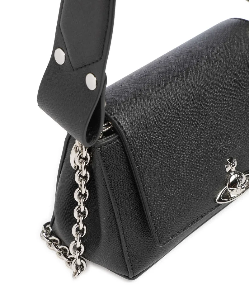 Vivienne Westwood Hazel Saffiano Plain Small Sac porté épaule black