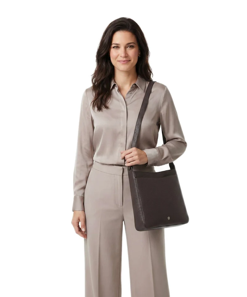 Aigner Pura M Sac porté épaule soil brown