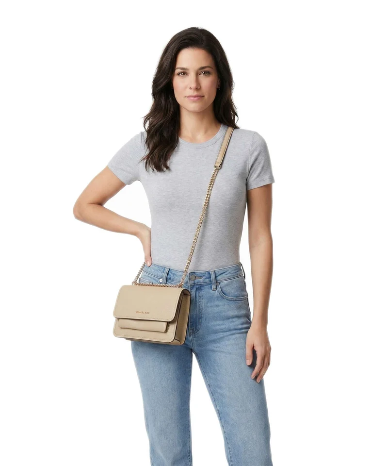Michael Kors Claire Small Sac porté épaule khaki