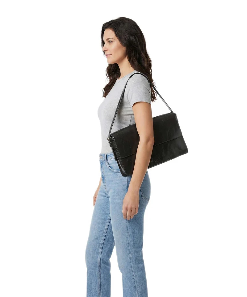 Liebeskind Audrey Recycled Lack Distressed M Sac porté épaule deep soil
