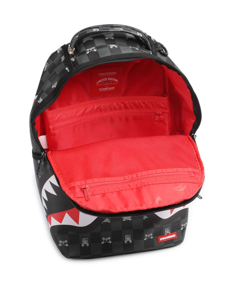 Sprayground Gray Peeking Character Check Sac à dos black