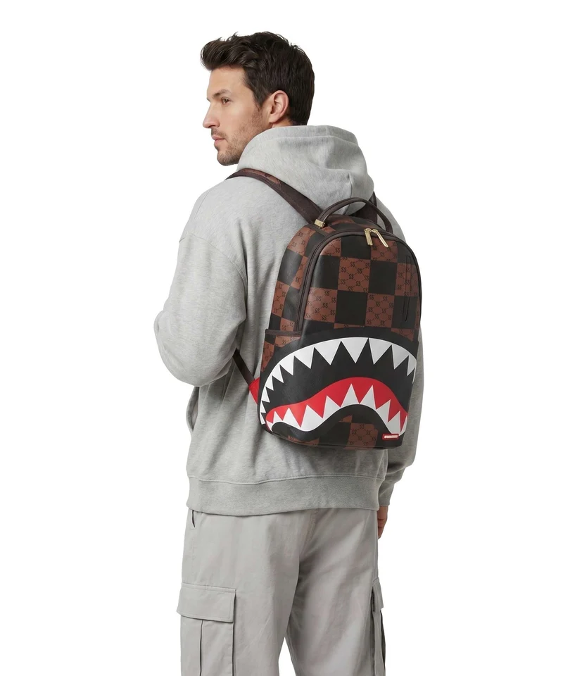 Sprayground Enlarged Check Paris Sac à dos brown